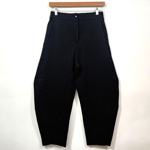 Ruti Scuba Essential Top & Wide-ish Pant Black White Polka Dot Lounge Set SZ 4/6 - Picture 9 of 16